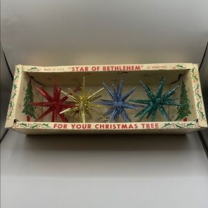 Vintage “Star of Bethlehem” ornaments in box